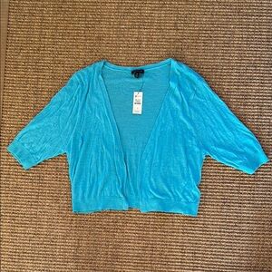 NWT Ann Taylor Turquoise Open Front Cardigan Medium